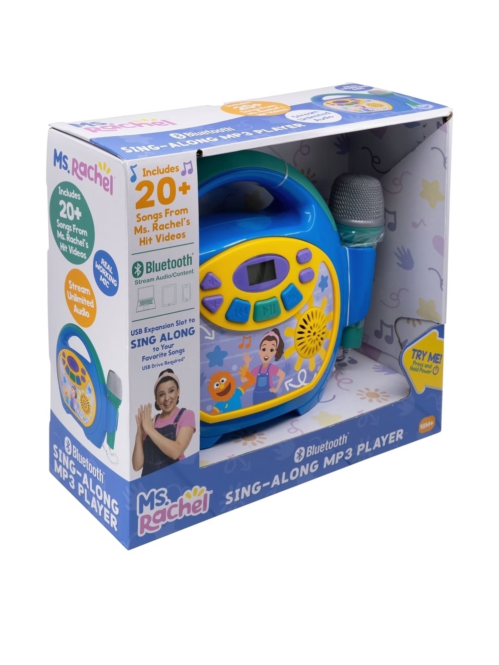 Rachel Blue & Yellow Bluetooth Sing-Along MP3 Player with Microphone - Picture 2 of 7
